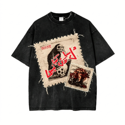 PHAJJA - Black acid wash t shirt